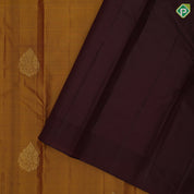 Mehndi green gold zari flower in leaf design brown gold zari peacock banaras style border gift silk saree