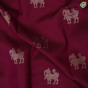 Beetroot Red Gold Zari Yazhi Motif Design Self Colour Chagaram Design Border Trendy Silk Saree