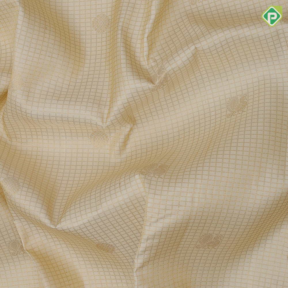 cream white gold zari kattam rudraksham butta peach pink gold zari mayilkan diamond design border traditional silk saree