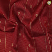 Maroon red gold zari vairaoosi coin butta design self gold zati zig zag temple rack border manamedai pallu concept fusion silk saree