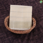 Sandal Gold Vairaoosi Zari kattam Checks Self border Exclusive 3 in 1 Pure Silk dhoti Vesti Set