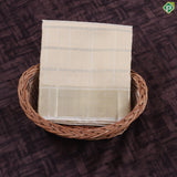 Sandal Gold Vairaoosi Zari kattam Checks Self border Exclusive 3 in 1 Pure Silk dhoti Vesti Set