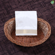 Cream White  silver Gold Zari Border 8 Muzham Pure Mix Special Silk Dhoti