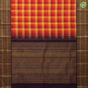 Multi color gold zari migrated paalum pazhamum kattam design brown gold zari multi design lines border traditional silk saree