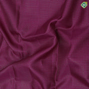 Purple with silver gold zari vairaoosi micro checks self silver gold zari banaras style border fusion silk saree