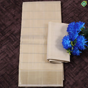 Sandal Gold Vairaoosi Zari kattam Checks Self border Exclusive 3 in 1 Pure Silk dhoti Vesti Set