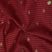 Maroon red gold zari kattam fancy thilagam butta self thazampoo design border temple gopuram pallu vintage silk saree