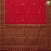 Magenta pink gold zari peacock butta motifs magenta copper gold zari zig zag border gift silk saree