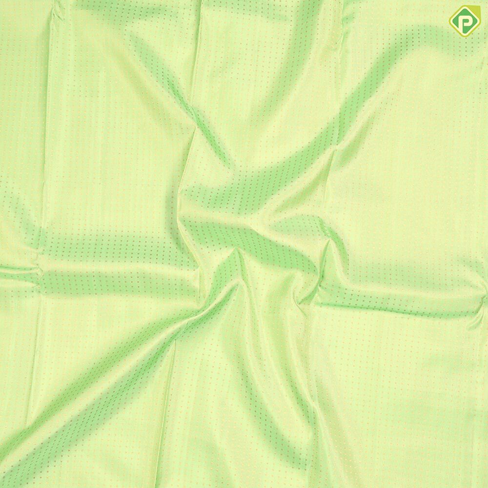 Pista Green With Gold Zari Dotted Butta And Rose Pink Border Bridal Silk Saree