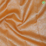 Orange silver zari grand floral creeper design self silver zari fancy flowers border organza silk saree