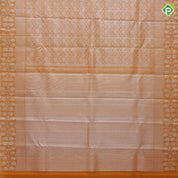 Orange silver zari grand floral creeper design self silver zari fancy flowers border organza silk saree