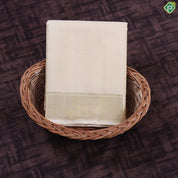 Sandal Plain Self gold zari border Exclusive 3 in 1 Pure Silk 8*4 dhoti Vesti Set