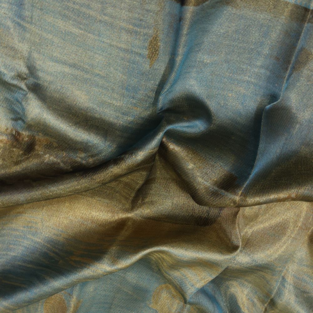 Rama Blue base Galaxy Planets effect inspired grand tissue weaved Exclusive signature silk saree