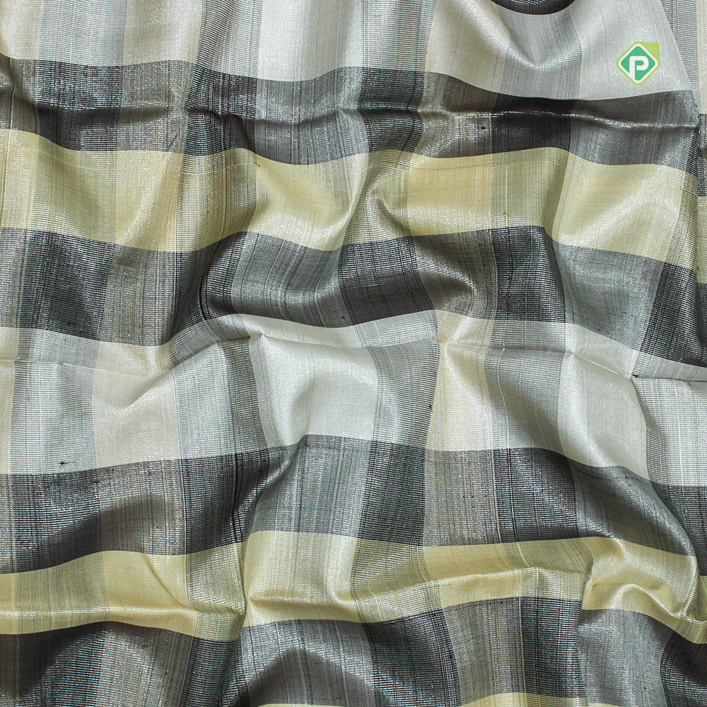 Multi Colour With Silver Zari By Zari Borderless Traditional Silk Saree