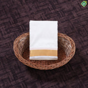 Cream White Gold Zari Border 80Kuligai Asha Silk 8*4 Dhoti