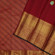 Honey Orange shimmer tissue peacock chakkaram cross self big round high border grand bridal silk saree