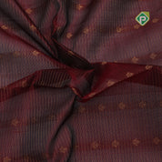 Maroon red gold zari lines thilagam buttas design Lemon yellow gold zari border silk cotton saree