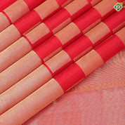 Chilly red gold zari Chess board pattern self gold zari bavanji border trendy designer silk saree