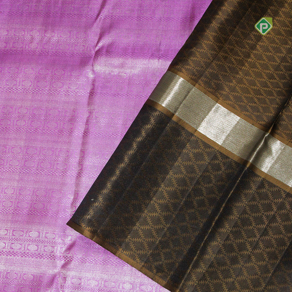 Lavender Scenery Fancy Border Trendy Designer Silk Saree