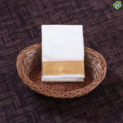 Cream White Gold Zari Border 120Kuligai Asha Silk 8*4 Dhoti