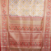 Silver Zari With Gold Zari Pythonic Border Grand Bridal Signature Tissue Silk Saree