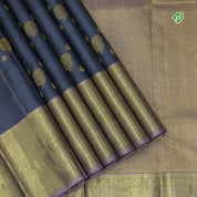 Iron Grey Bavanji Border Exclusive Wedding Silk Saree
