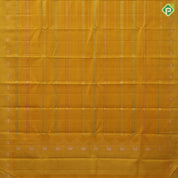 Golden yellow silk thread and gold zari velthari lines self gold zari thoranam design green edge border vintage silk saree