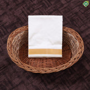 Cream White gold zari 60 Kan 8 Muzham Pure Silk Dhothi pattu Vesti