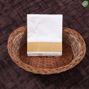 Cream White gold zari 100 Kan 8 Muzham Pure Silk Dhothi pattu Vesti