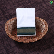 Cream White Ganga Jamuna Gold Zari 7 Kan Border Asha Silk 8*4 Dhoti