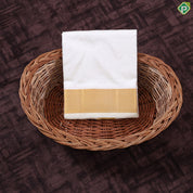 Cream White gold zari 120 Kan 8 Muzham Pure Silk Dhothi pattu Vesti