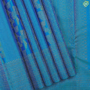 Peacock Blue With Neem Zari Self Colour Border Trendy Designer Silk Saree