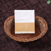 Cream White gold zari 160 Kan 8 Muzham Pure Silk Dhothi pattu Vesti