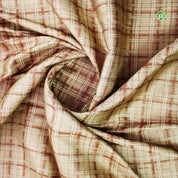 Creamy Sandal Floral And Button Border Pure Trendy Design Silk Saree