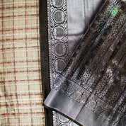 Creamy Sandal Floral And Button Border Pure Trendy Design Silk Saree