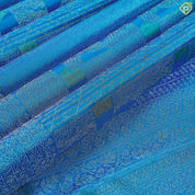Peacock Blue With Neem Zari Self Colour Border Trendy Designer Silk Saree