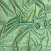 Pista Green Double Peacock Round Flower Arch Design Border Grand Bridal Tissue Silk Saree