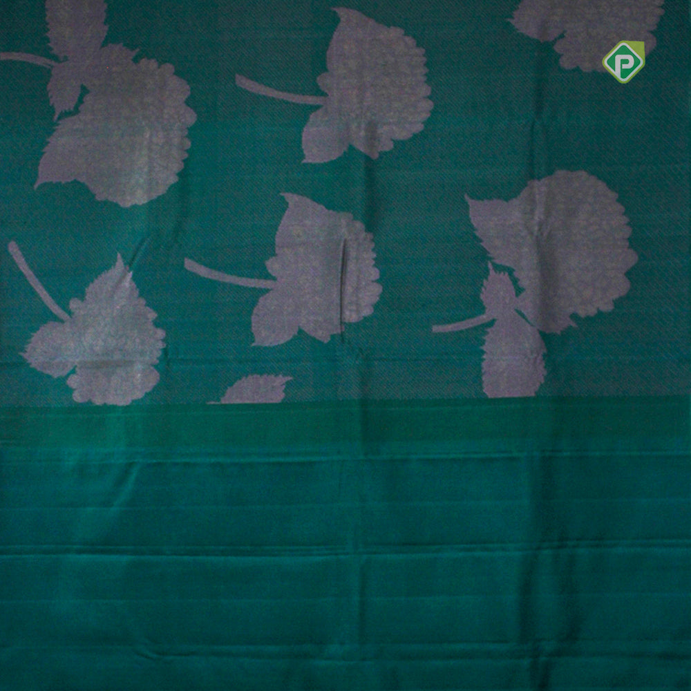 Bottle Green Creamy Pink Borderless Trendy Design Saree