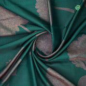 Bottle Green Creamy Pink Borderless Trendy Design Saree