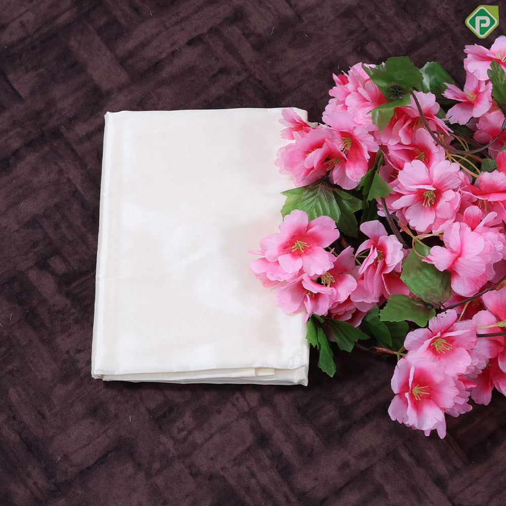 Cream White Asha Art Silk Shirt Material