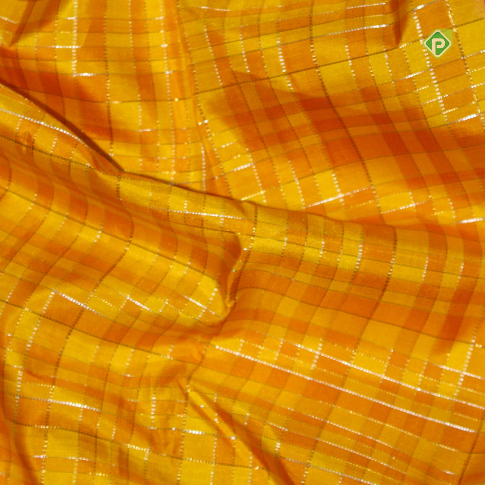 Corn Yellow Peacock Butta Motifs Border Bridal Silk Saree