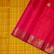 Corn Yellow Peacock Butta Motifs Border Bridal Silk Saree