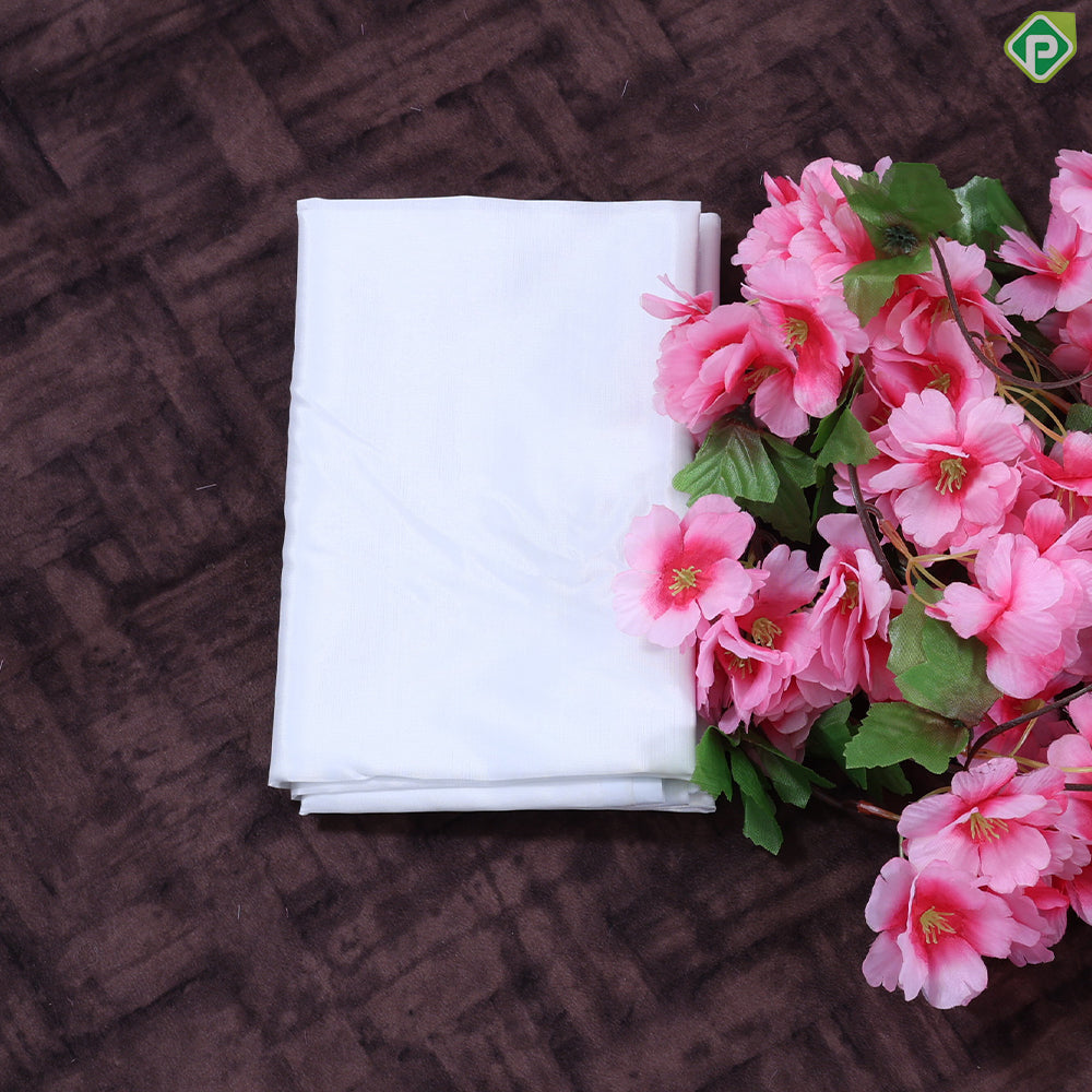 Pure White Asha Art Silk Shirt Material Full