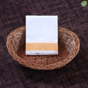 White Gold Zari Border 8 Muzham 80 Kuligai Pure Mix Silk Dhoti