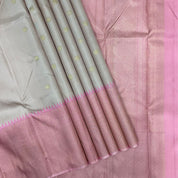 Peach With Diamond And Mango Butta Motifs Design Border Traditional Silk Saree