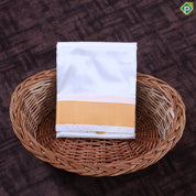 White Gold Zari Border 8 Muzham 100 Kuligai Pure Mix Silk Dhoti