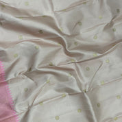 Peach With Diamond And Mango Butta Motifs Design Border Traditional Silk Saree