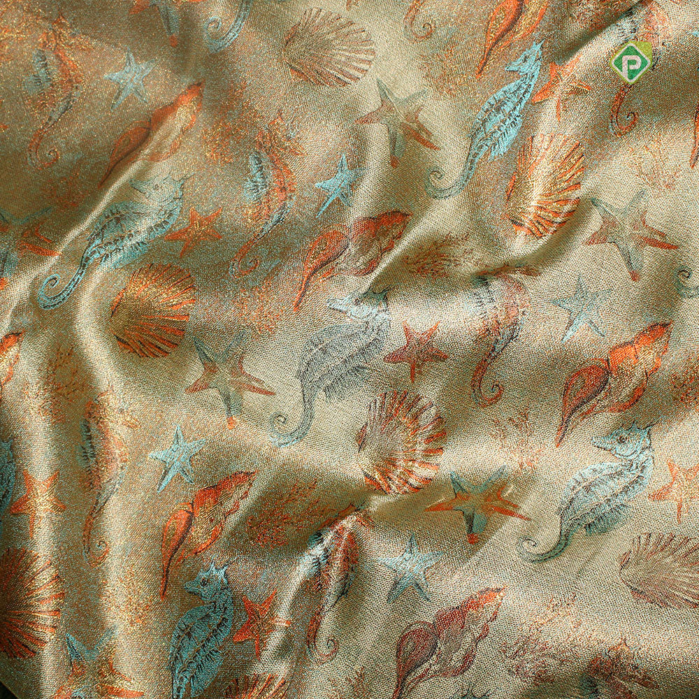 Mint green deep sea living and articles Meena work design Peacock green gold zari border signature edition trendy silk saree