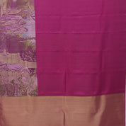 Rani pink full body soft thread weaved Nala Thamayanthi painting Art effect border signature silk saree