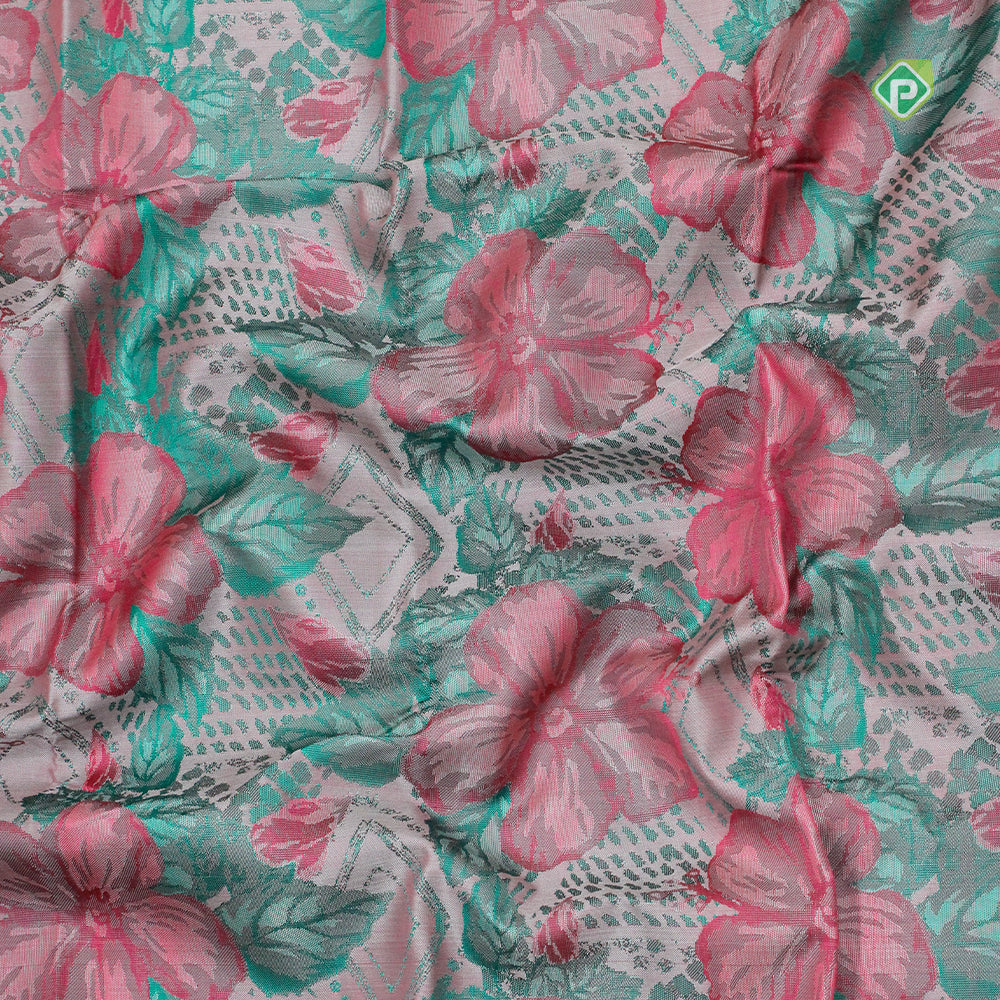 Rose Pink Silk Thread Lines Bavanji Border Trendy Designer Silk Saree